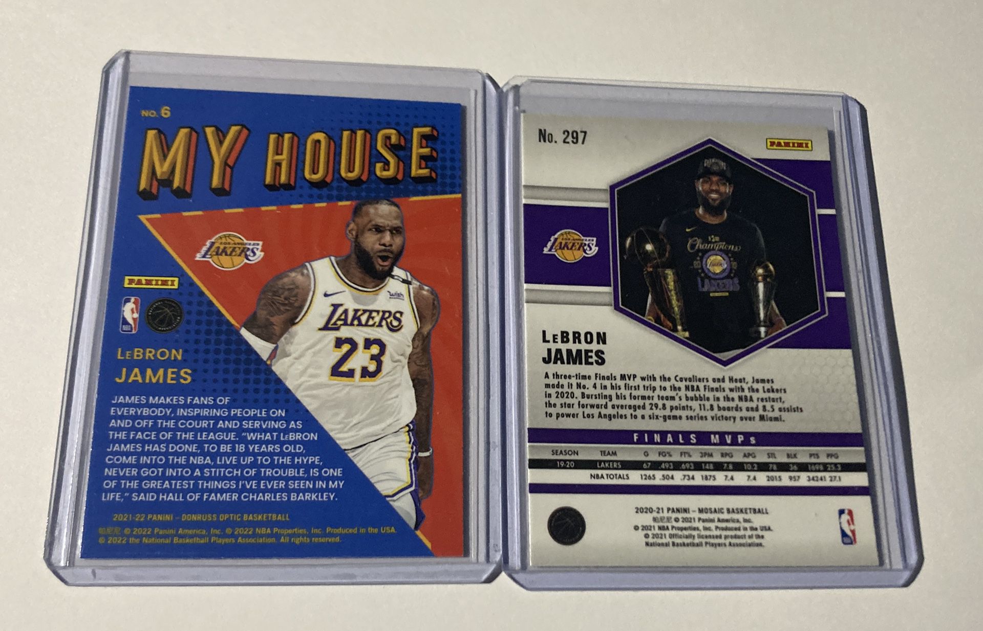 Lot Of 2 Lebron James Basketball Cards La Lakers