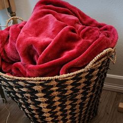 Woven Wicker Basket W/ Handles