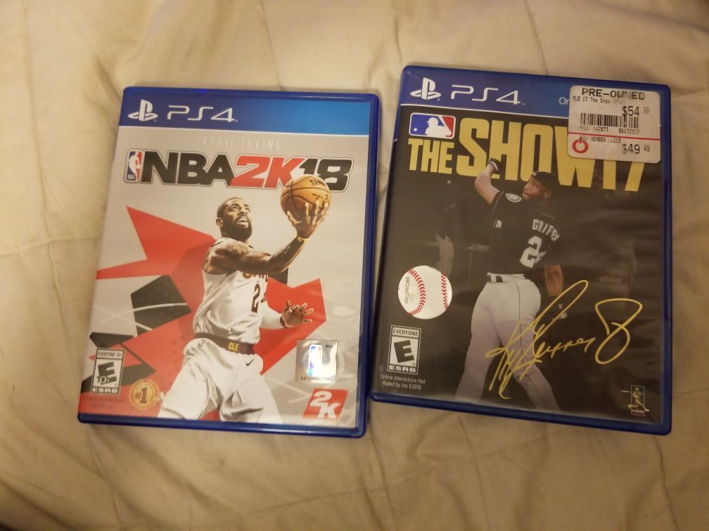 NBA 2k 18/ MLB The Show 17