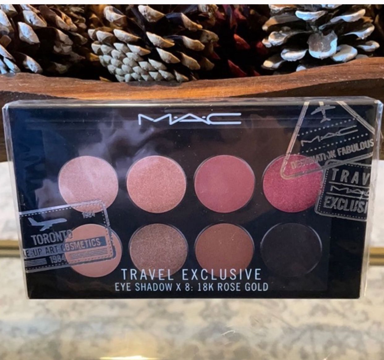 MAC Travel Exc Limited 18K Rose Gold Eye Shadow X 8 Makeup Palette SEALED NEW!!