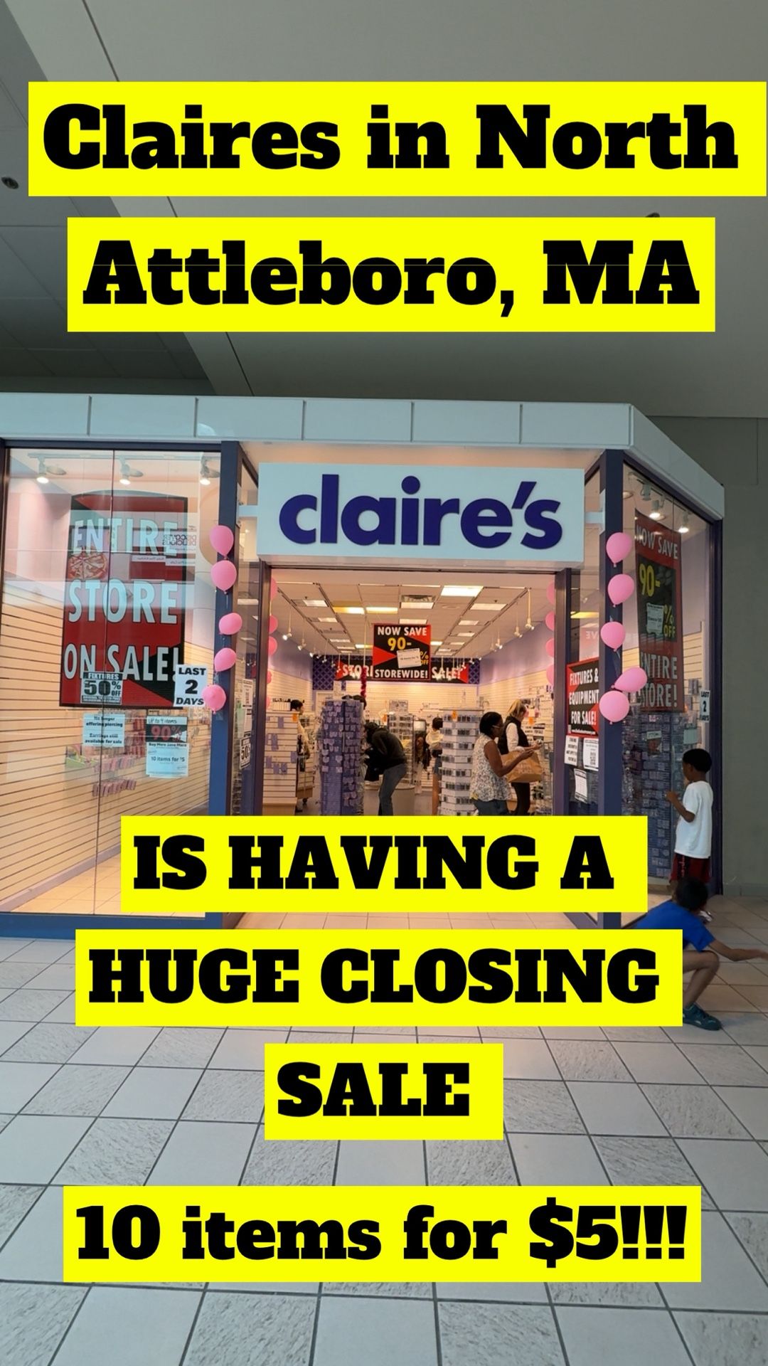 CLAIRES LAST TWO DAYS!!