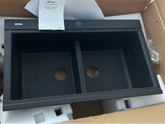 Ruvati 34 inch epiGranite Drop-in Granite Composite Quartz Kitchen Sink