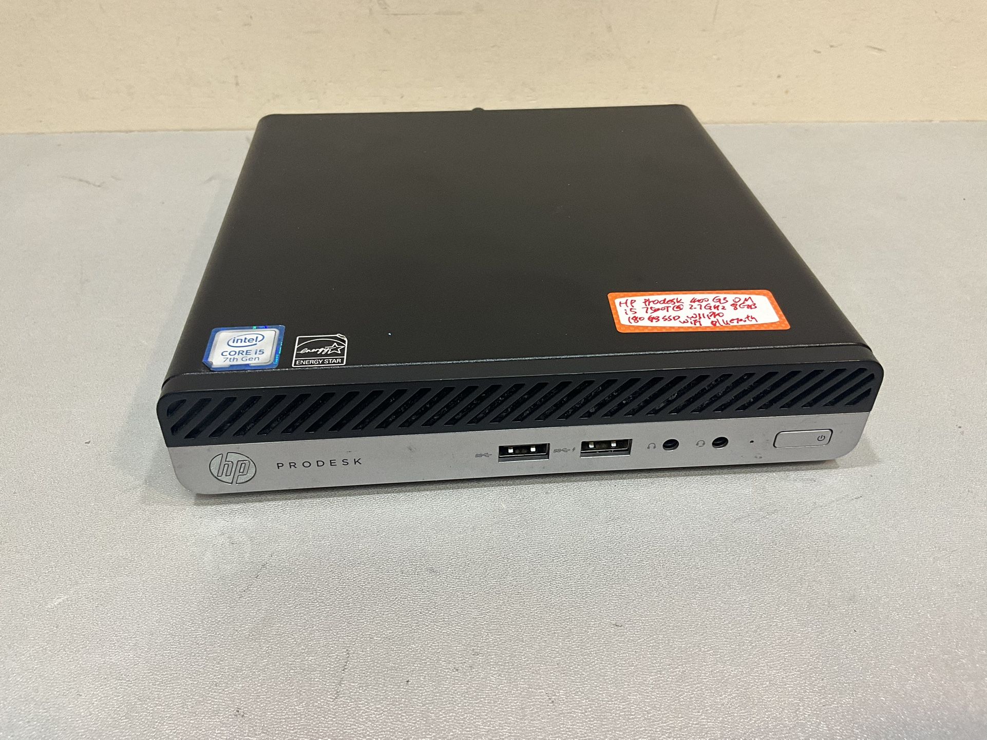 ✔️ HP ProDesk 400 G3 ✔️ Mini DM i5-7500T 180Gb SSD 8Gb RAM WIFI ✔️ WIN 11 PRO new fresh window installed ready to use AC adapter included