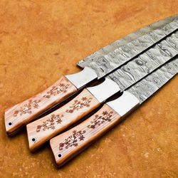 Handmade Damascus Steel 3 Piece Chef Knife Set