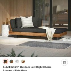 Outdoor Low Chaise Lounge set - Slate Gray