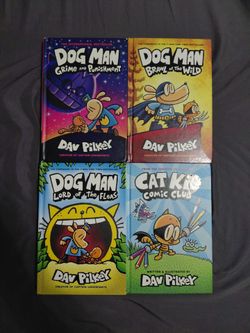 4 Dog Man Books / Cat Kid Book Bundle