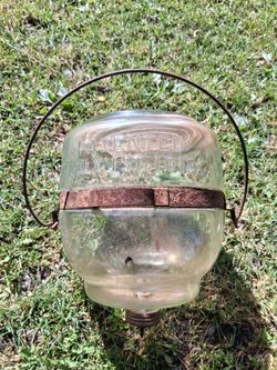 Antique 1913 Kerosene Glass Jug with Spout Perfection Heater Oil Lamp. Amazing 113 year old Find!....asking $40.00