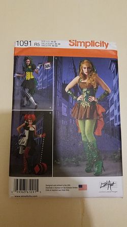 Simplicity costume pattern sizes 14-22