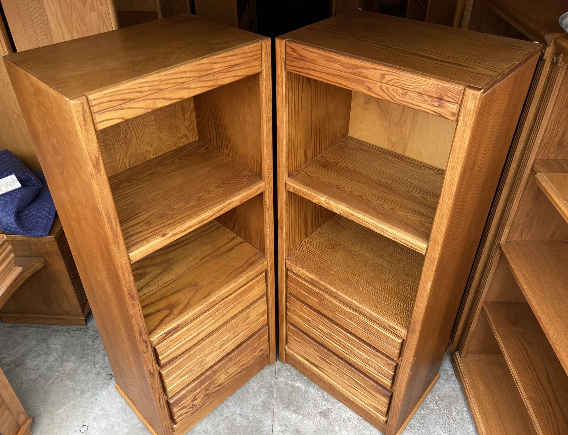 2 Oak 3 Drawer Bookcase Dressers