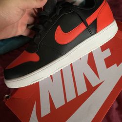 Nike Ebernon Low Black And Red Shoes