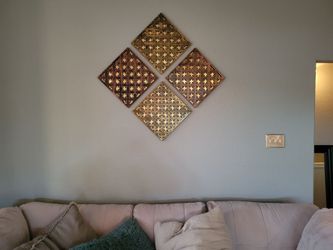 4 square metal wall decor