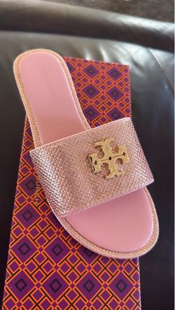 Tory Burch Crystal Embellished Slide Sandals