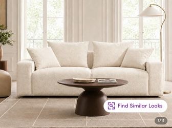 Cream Boucle Two-Seat Sofa