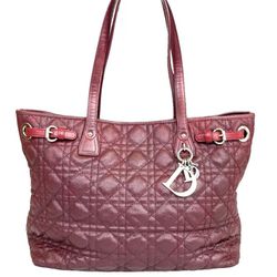 Christian Dior Burgundy Cannage Panacea Quilted Tote