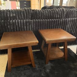 Two End Tables Solid Wood 