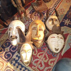 Set Of 5 African Tribal Masks