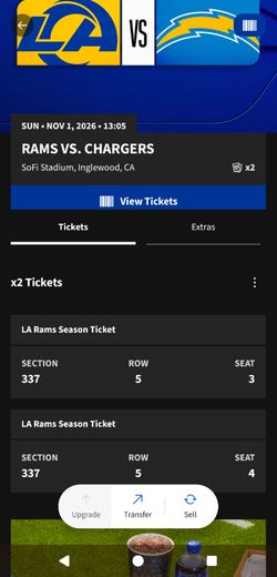 Rams vs Chargers 11/1