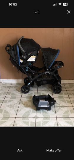 BABY TREND SEAT AND STAND DOUBLE STROLLER AND CAR SEAT!!!!