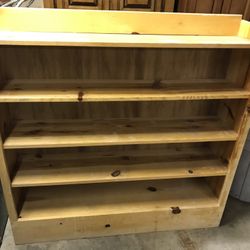 Tan Wood 5 Shelves Storage Shelving….