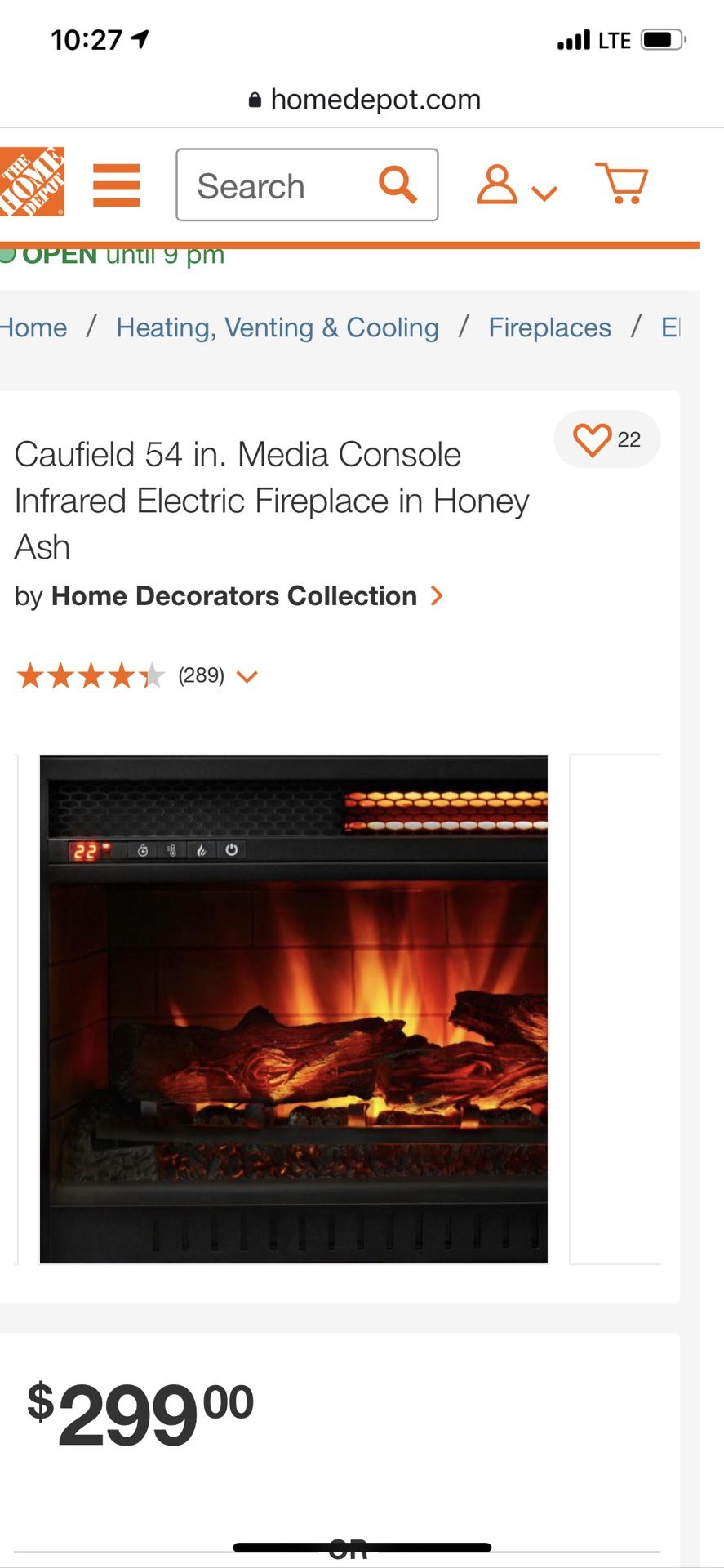 Caufield 54 in. Media Console Infrared Electric Fireplace in Honey Ash, by  Home Decorators Collection for Sale in Umatilla, FL - OfferUp