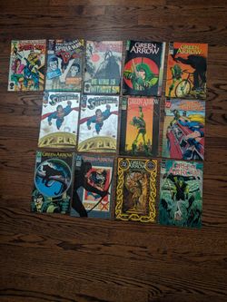 Green Arrow, Spider Man, Superman Comics.