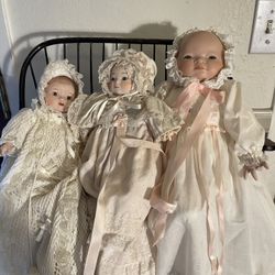 3 Porcelain Baby Dolls 