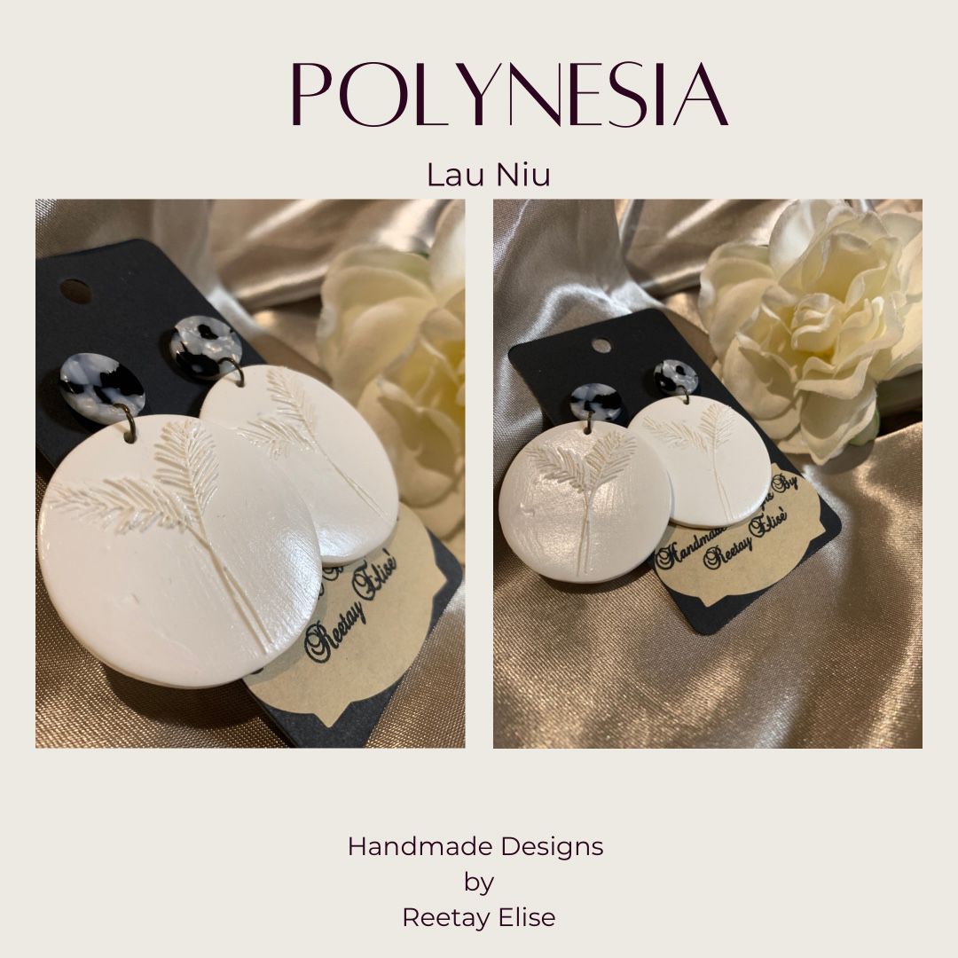 Handmade Polynesian Clay Earrings 