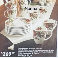 Vajilla De 8 Tazas Y 8 Platos Nuevos En Sus Cajas 🌺 Princess House 🌺