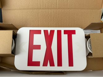 New in box EXIT sign with emergency lights commercial