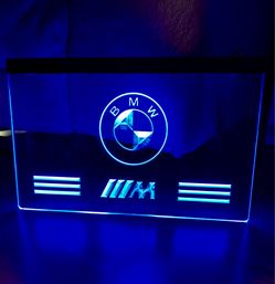 BMW LED NEON BLUE LIGHT SIGN 8x12