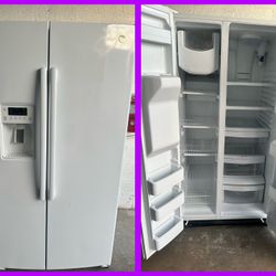 White 36 Wide Side By Side Refrigerator 