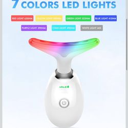 Brand new Red-Light-Therapy-for-Face-and-Neck, 7 Color Face Massager Tool for Wrinkles, Double Chin, Vibrating Facial Massager with Thermals for Skin 