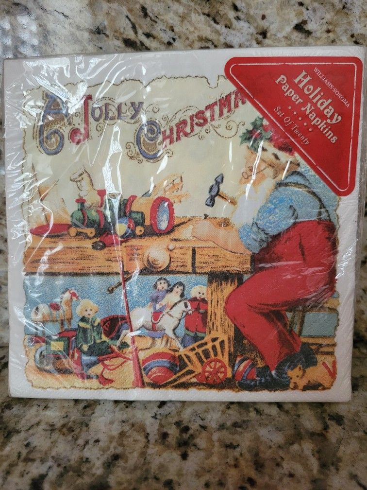Williams Sonoma A Jolly Christmas  Napkins New