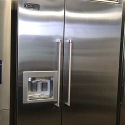 VIKING 48”WIDE SIDE BY SIDE BUILT IN REFRIGERATOR 