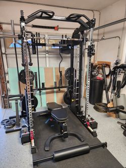 All-in-One Smith Machine Power Rack Cable System