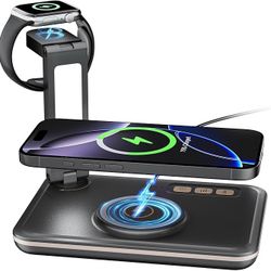 2 in 1 Charging Station for Bedrooms.Magnetic Wireless Charger and Book/Night Light.