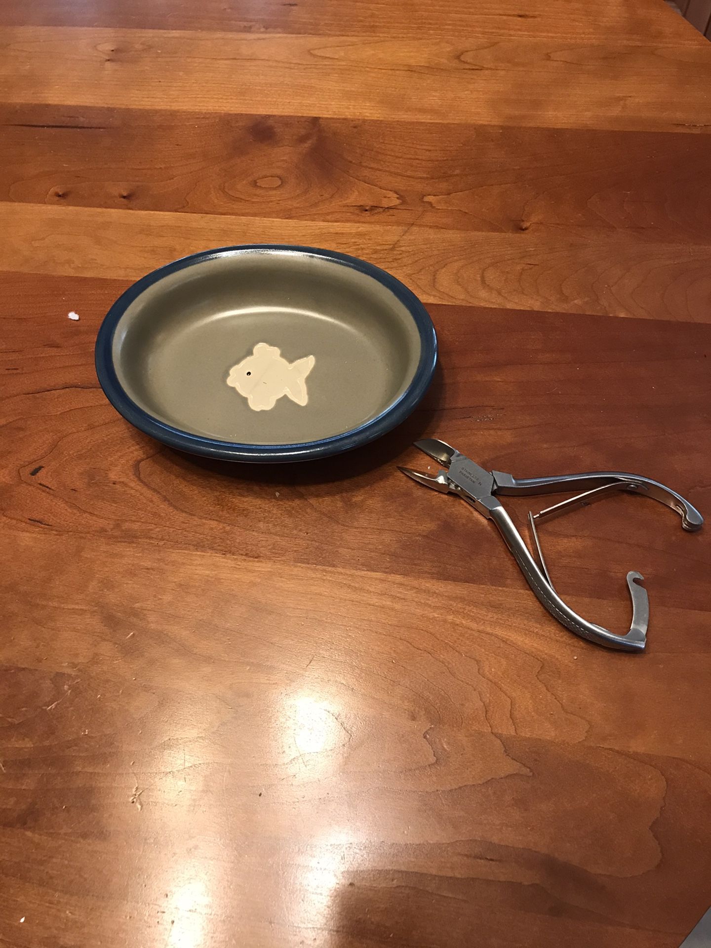 Cat dish and clippers
