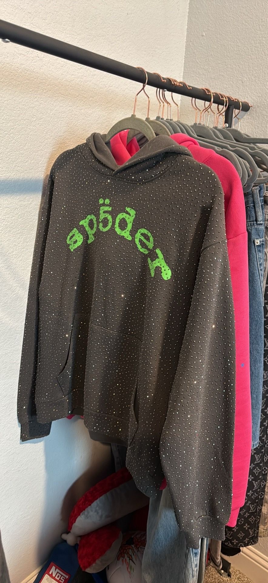 vvs rhinestone sp5der hoodie