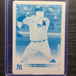2022 Topps 1 Of 1 Cyan Printing Plate Gary Sanchez Baseball Card #625 1 Of 1