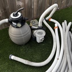 Pool Sand Filter And Pump Intex above Ground With Assorted Hoses 