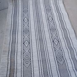 Indoor/Outdoor Cream And Black Rug