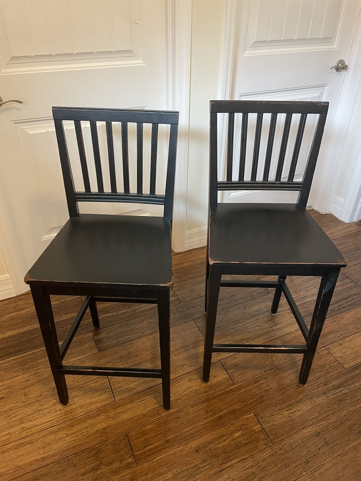 Crate & Barrel Distressed Village Bar stools