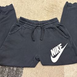 Nike Black Sweatpants with White Swoosh Logo Boys Large