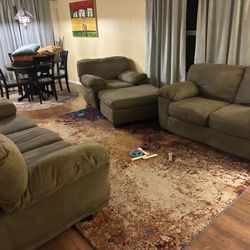 Free Microfiber Living Room Set -Olive Green 
