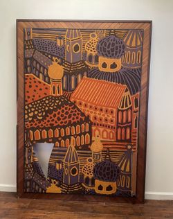 Enormously Large Mid Century Tapestry Hanging Artwork 