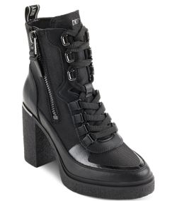 Women's  Toia Lace-Up Zip Block Heel Booties