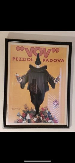 VOV Pezziol VINTAGE AD POSTER L Cappiello Italy 1922 In perfect condition 25" W x 33"H