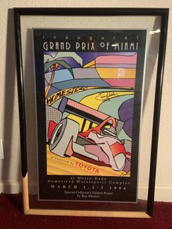 Inaugural Grand Prix of Miami Homestead poster Signed by Jimmy Vasser