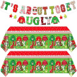 Durony 3-Pack Christmas Ugly Sweater Tablecloths & Banner – Party Supplies for Merry Christmas