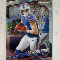 2025 Panini Prizm #65 Dawson Knox - Silver Lazer Prizm - Buffalo Bills